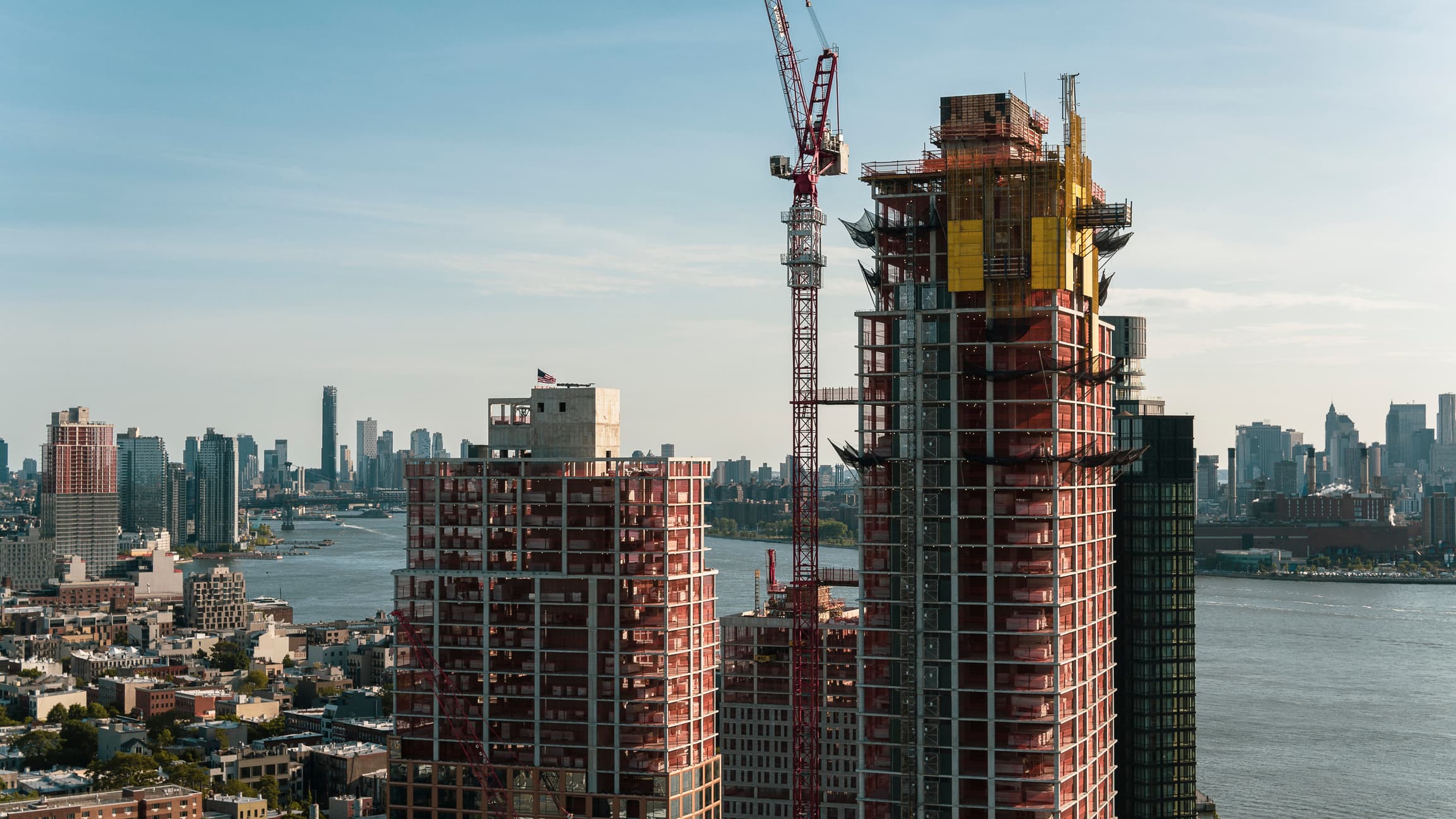 Residential towers being constructed in NYC
