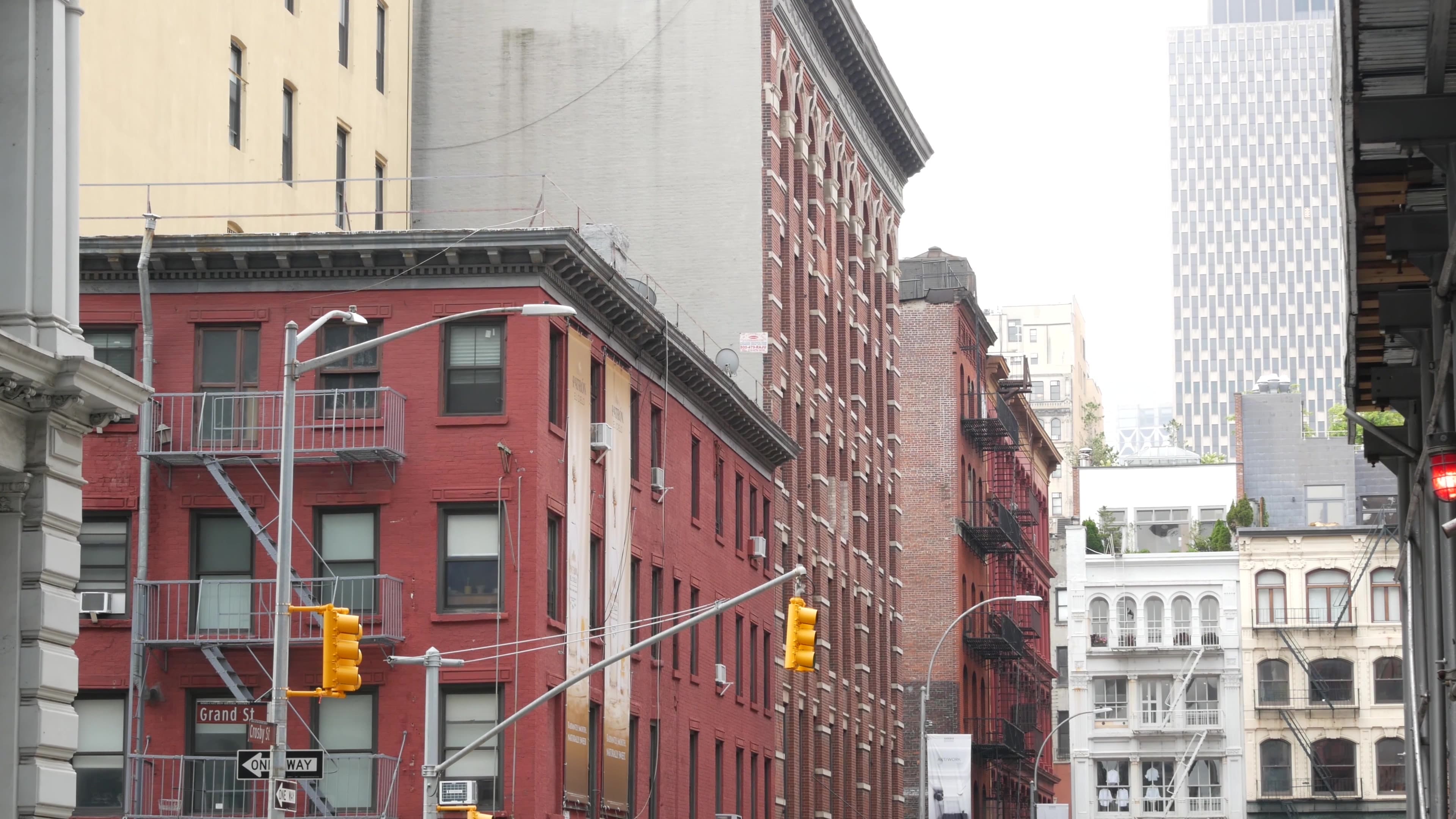 Apartment buildings at Grand and Crosby streets in Soho, Manhattan