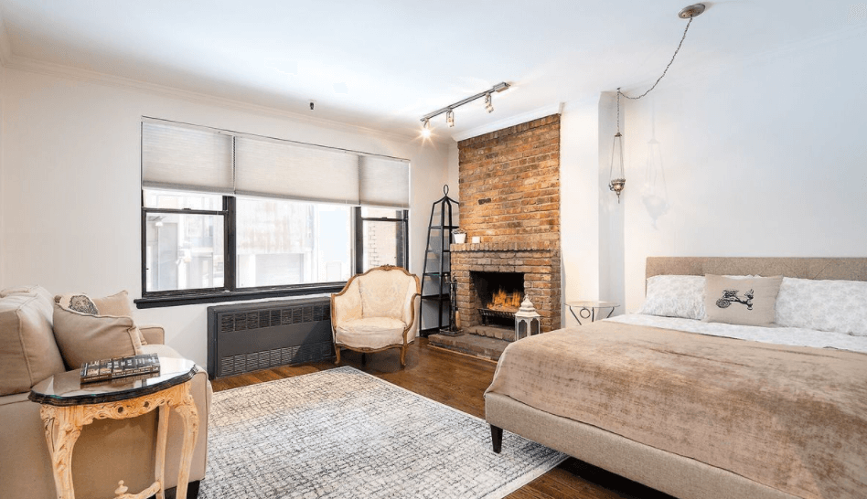 A West Village studio with a rare, old-school extra: a woodburning fireplace