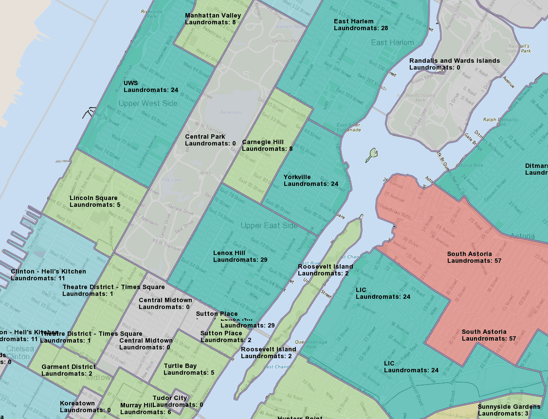 Is your 'hood sudsy or dry? Mapping NYC's neighborhood laundromats