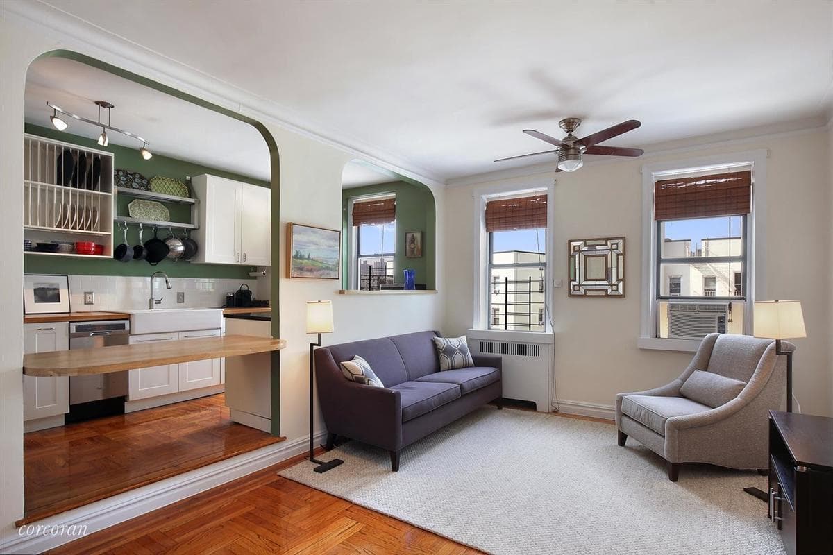 This Inwood co-op has views, updates, and Art Deco details for $399,000