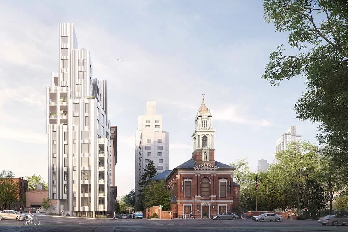 The 14-story Nine Chapel luxury condominium is a new development in Downtown Brooklyn.