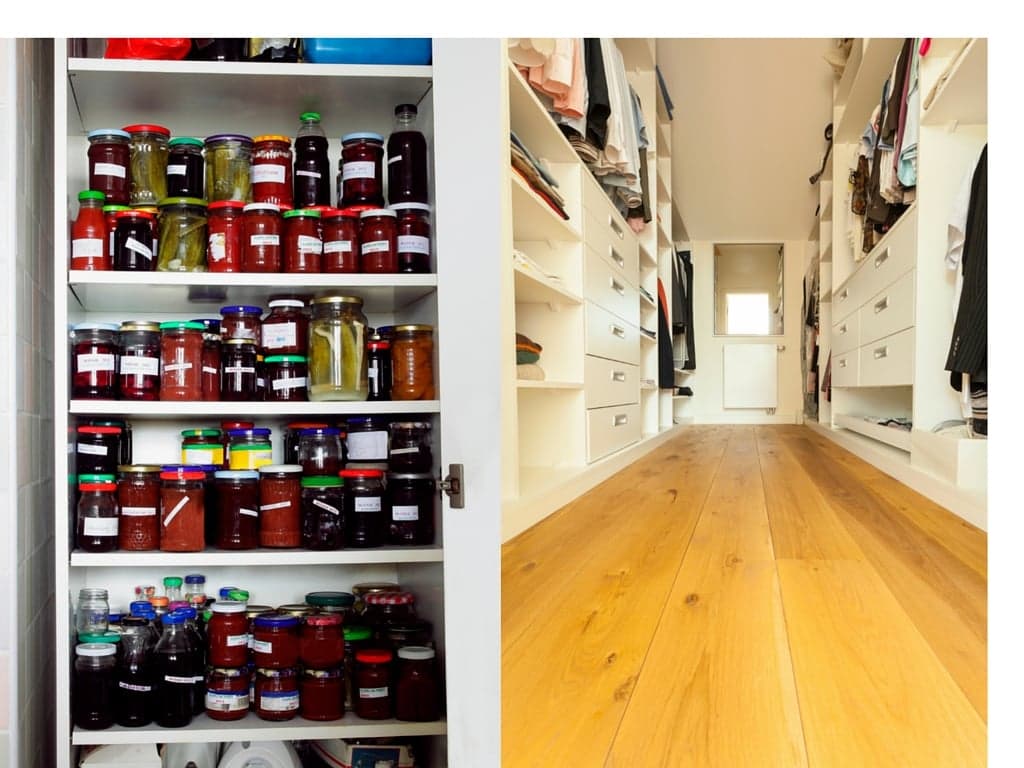 Which storage upgrade would you prefer: Walk-in closet or kitchen pantry?