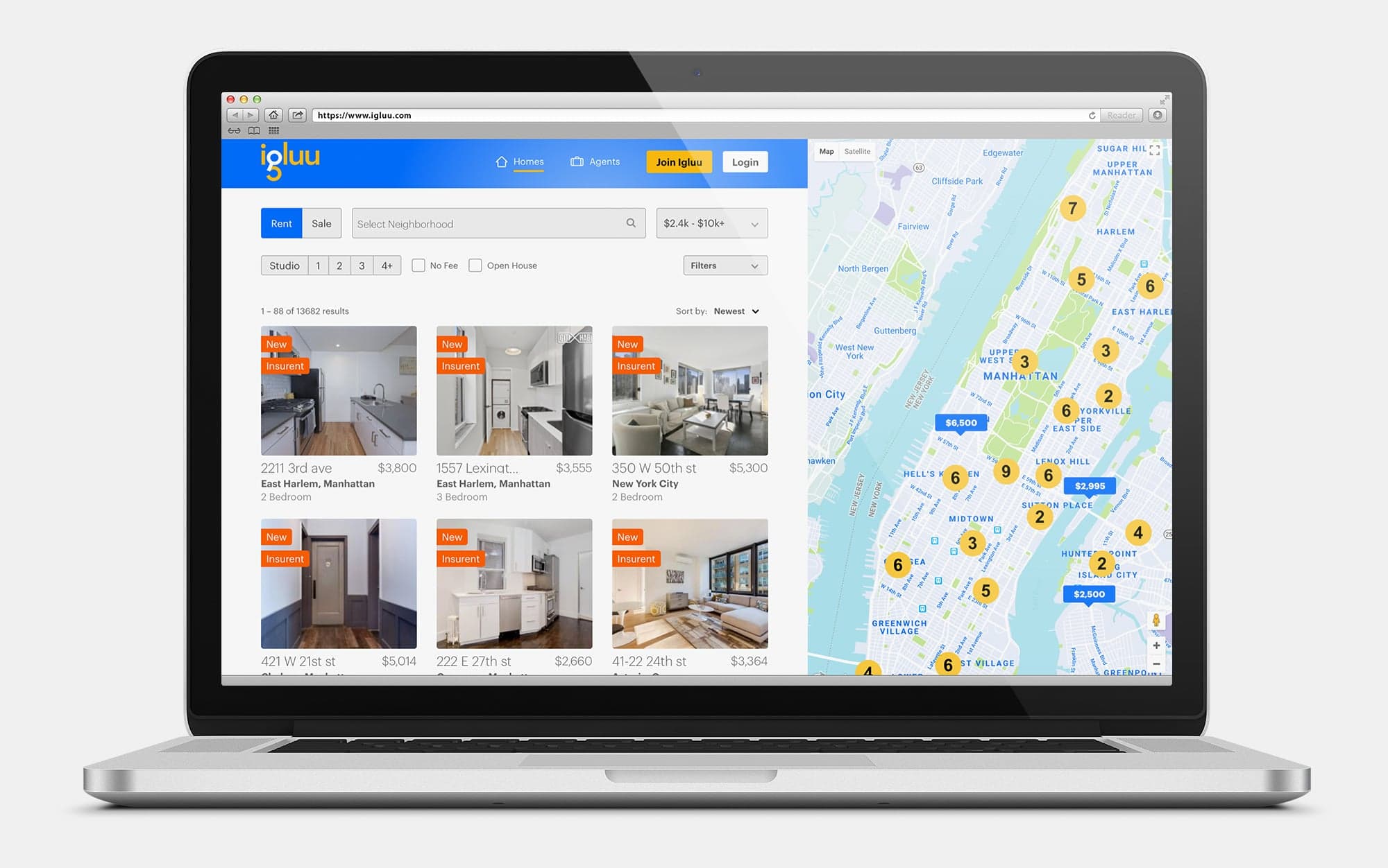 Introducing Igluu, the only website you need to rent or buy in New York City