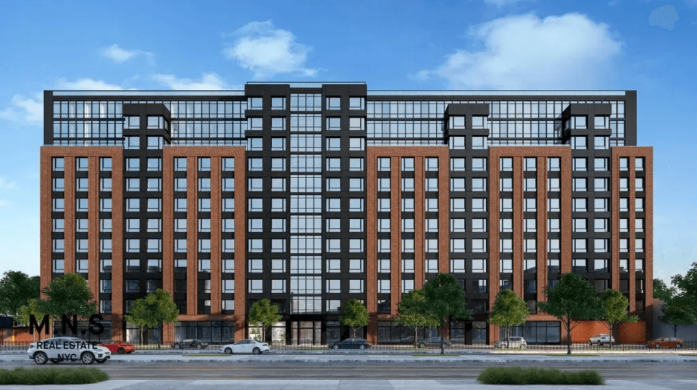 A rendering of the 12-story building at 72-01 Queens Blvd.