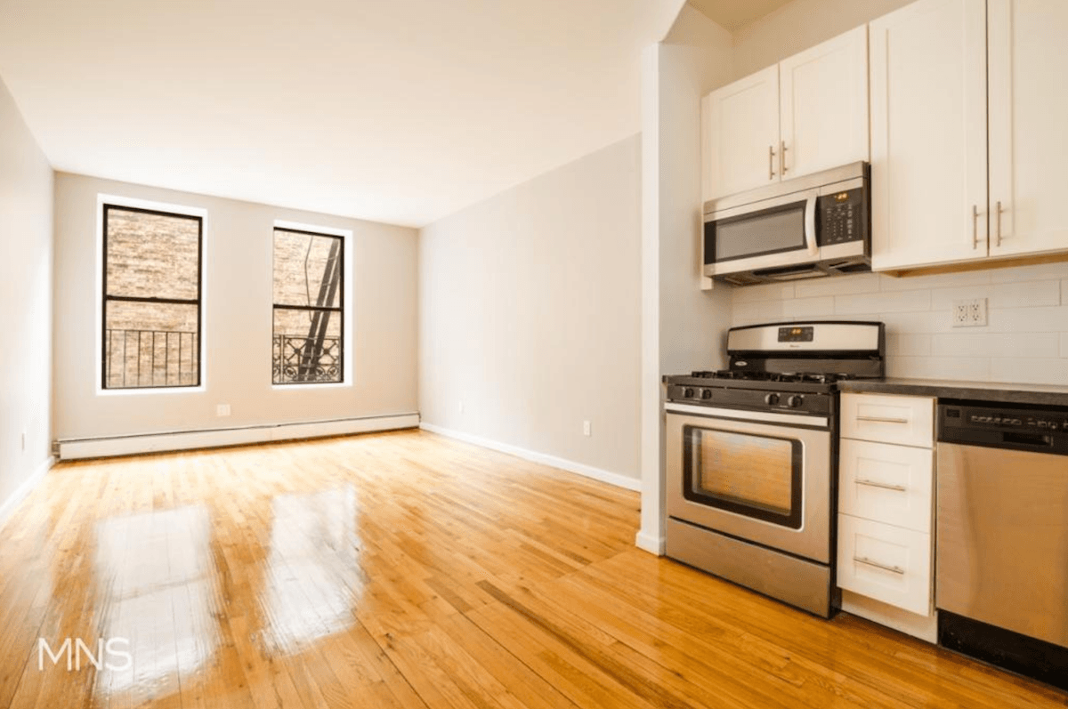 A bright two bedroom in historic Central Harlem, for $2,650, if you don't mind a view of a brick wall