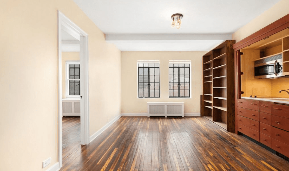 A Tudor City one bedroom with a kitchen that hides in cabinet, for $2,750